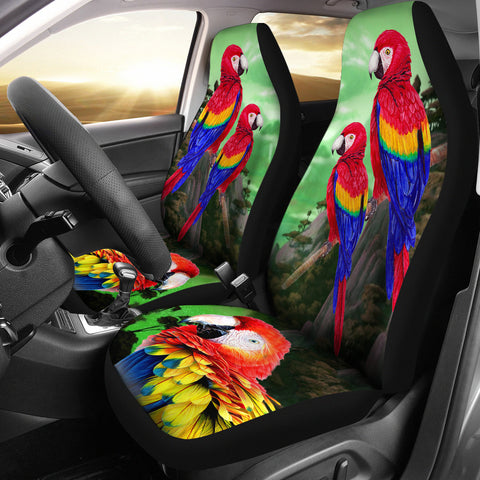 Lovely Scarlet Macaw Parrot Print Car Seat Covers