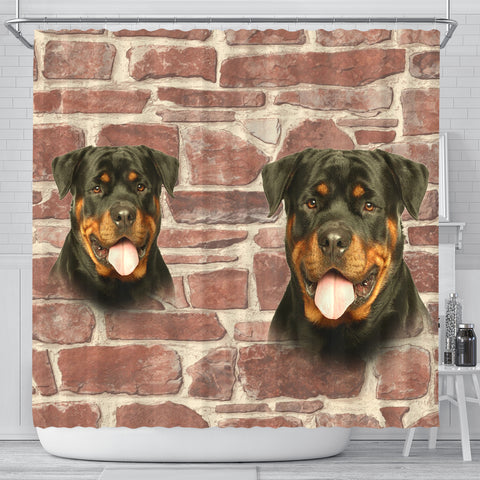 Amazing Rottweiler Dog Print Shower Curtains