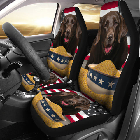 [AI Generated] Labrador With A Bowl From US Car Seat Covers