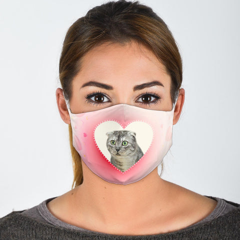 Scottish Fold Cat Love Print Face Mask