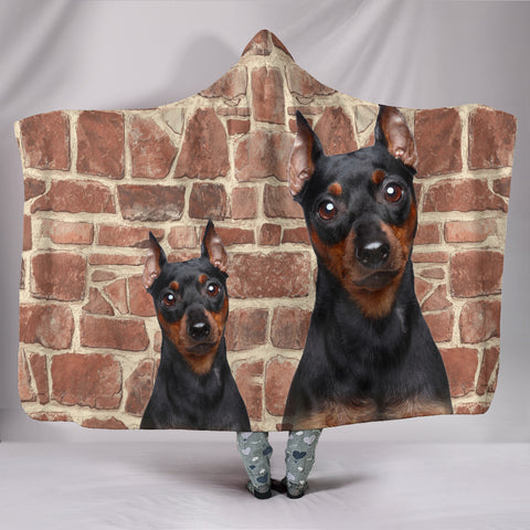 Miniature Pinscher Print Hooded Blanket