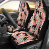 Rottweiler Dog Floral Print Car Seat Covers