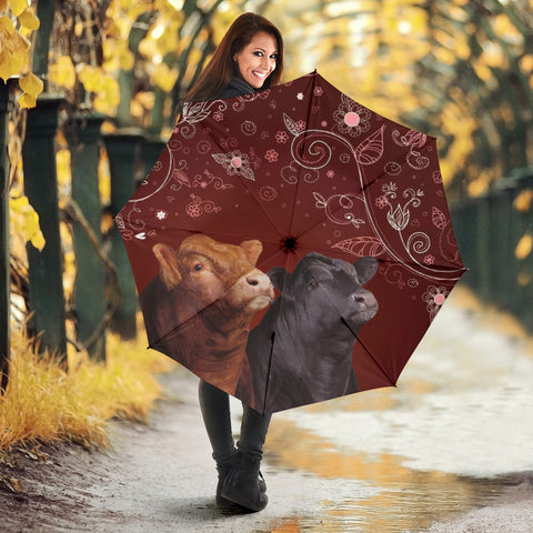 Limousin cattle (Cow) Print Umbrellas