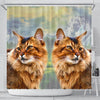 Amazing Somali Cat Print Shower Curtains