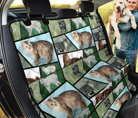 Cute Manx Cat Collage Print Pet Seat Covers