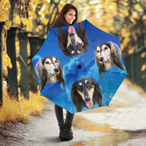 Black Saluki Dog  Print Umbrellas