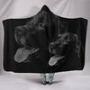 Black Labrador Retriever Print Hooded Blanket