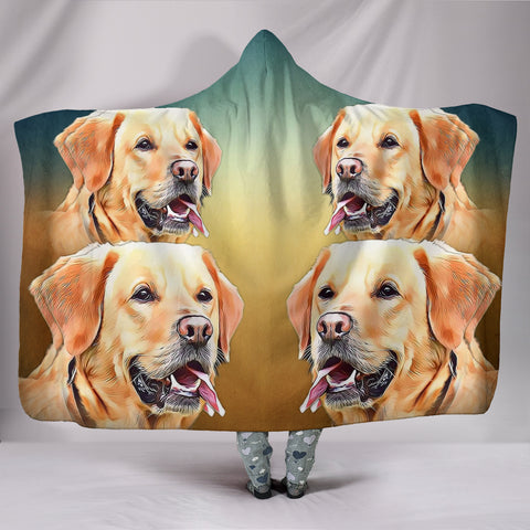Cute Labrador Retriever Print Hooded Blanket