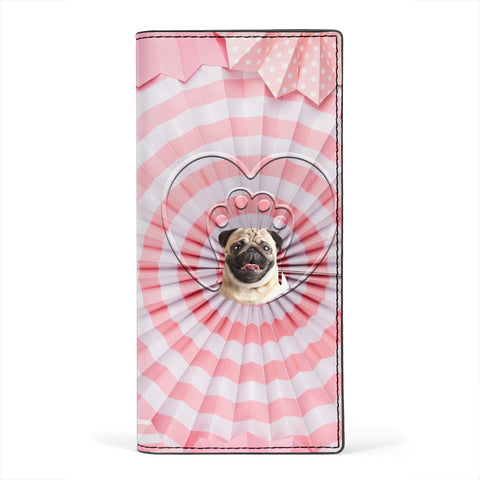 Cute Pug Dog Print Women's Leather Wallet