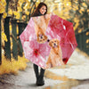 Golden Retriever On Pink Print Umbrellas