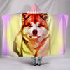 Colorful Akita Dog Print Hooded Blanket