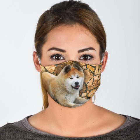 Cute Akita Print Face Mask