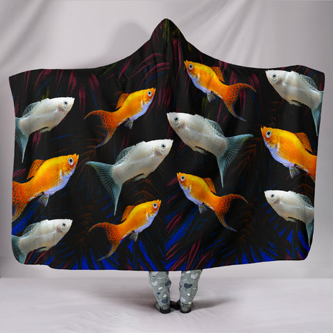 Molly Fish Print Hooded Blanket