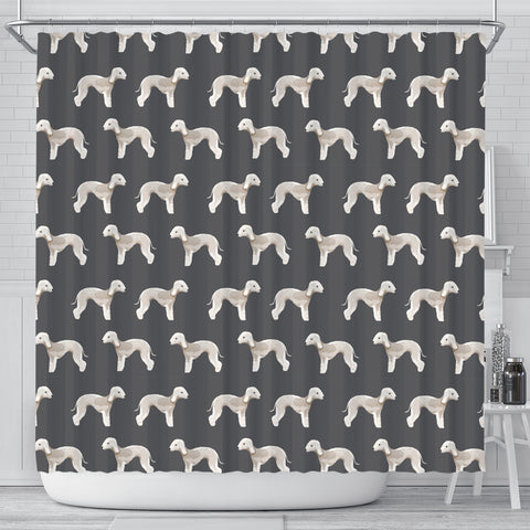 Bedlington Terrier Dog Pattern Print Shower Curtains