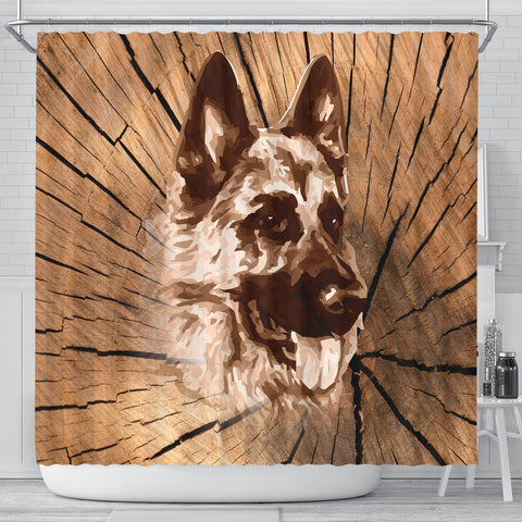 German Shepherd Print Shower Curtains