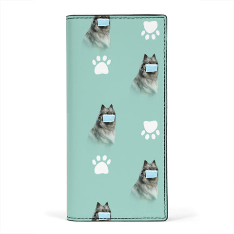 Keeshond Dog Print Women's Leather Wallet