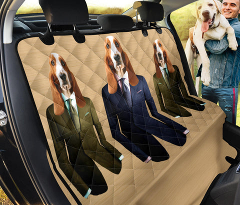 Basset Hound Gentlemen Print Pet Seat Covers