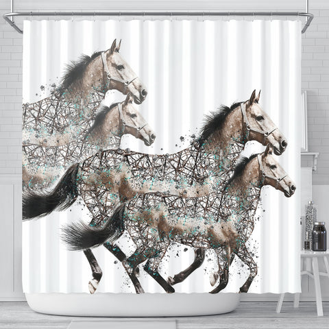 American Quarter Horse Art Print Shower Curtains