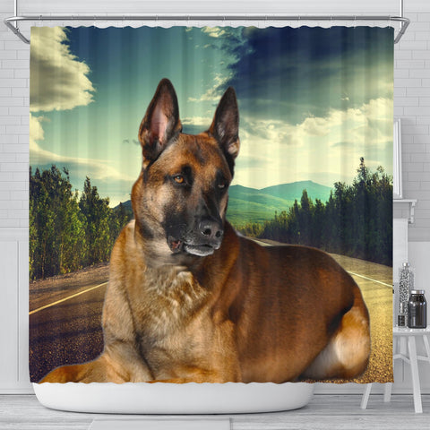 Malinois Dog Print Shower Curtains