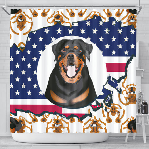 [AI Generated] Rottweiler From Washington Print Shower Curtains