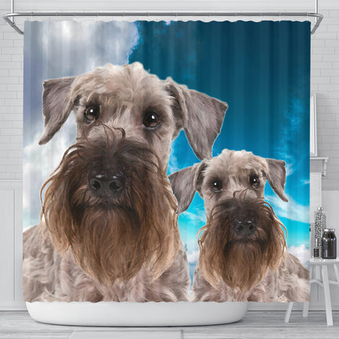 Lovely Cesky Terrier Print Shower Curtains