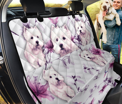 Cute Westie On Pink Print Pet Seat Covers