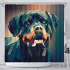 Rottweiler Dog Vector Art Print Shower Curtains