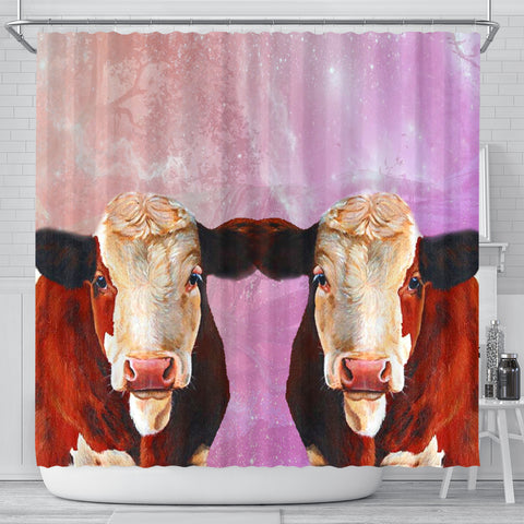 Simmental Cattle (Cow) Print Shower Curtains