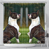 Boston Terrier Dog Paint Art Print Shower Curtains