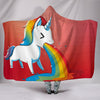 Rainbow Unicorn Print Hooded Blanket