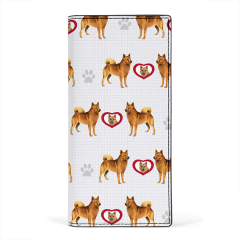 Finnish Spitz Patterns Print Women's Leather Wallet