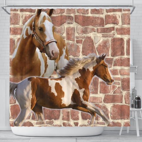 American Paint Horse Print Shower Curtains