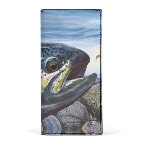 Rainbow Trout Fish Print Women's Leather Wallet