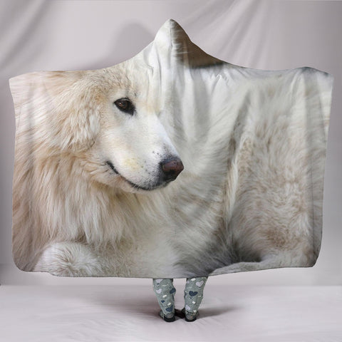 Lovely Samoyed Dog Print Hooded Blanket