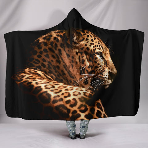 Leopard Print Hooded Blanket