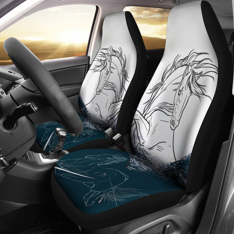 Dutch Warmblood Horse Print Car Seat Covers