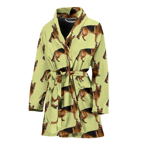 German Shepherd Dog Pattern Print Women's Bath Robe