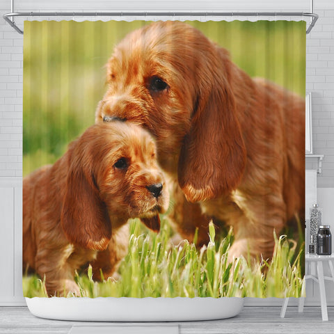 Cocker Spaniel Cute Puppy Print Shower Curtains
