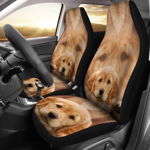 The Cutest Golden Retriever Print Car Seat Covers