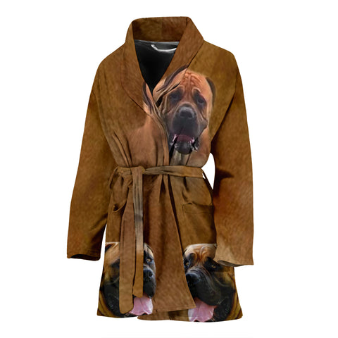 South African Boerboel Print Women's Bath Robe