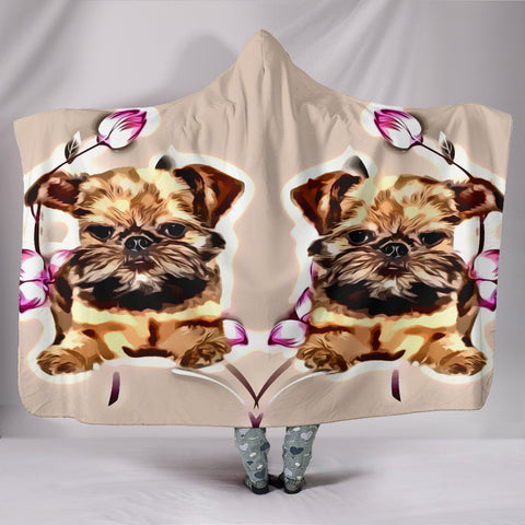 Brussels Griffon Print Hooded Blanket