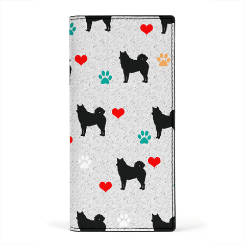 Finnish Spritz Dog Print Women's Leather Wallet