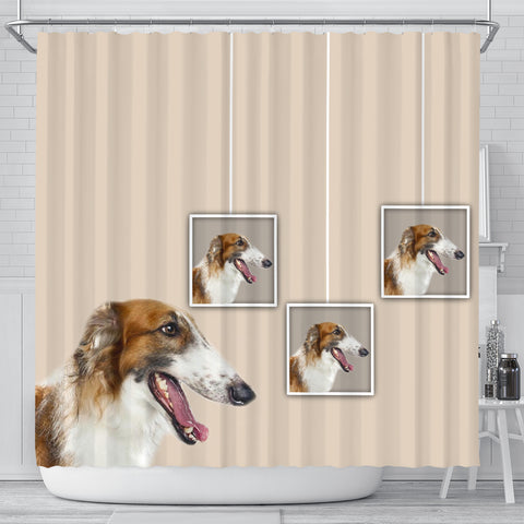 Borzoi Dog Print Shower Curtain