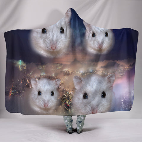 Campbell's Dwarf Hamster Print Hooded Blanket