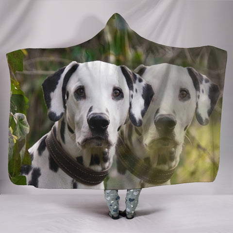 Lovely Dalmatian Dog Print Hooded Blanket