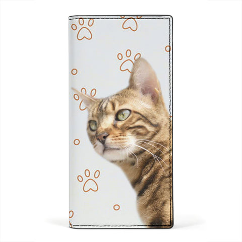 Bengal Cat Print Women's Leather Wallet