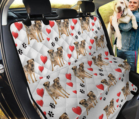 Border Terrier Heart Print Pet Seat Covers