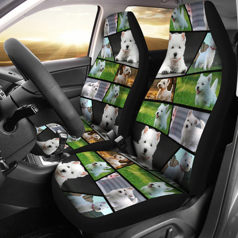 Westie Collage Print Car Seat Covers