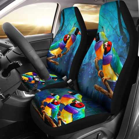 Gouldian Finch Bird Print Car Seat Covers