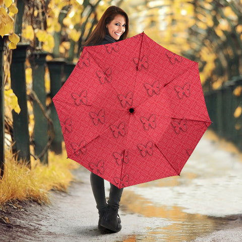 Butterfly Red Print Umbrellas